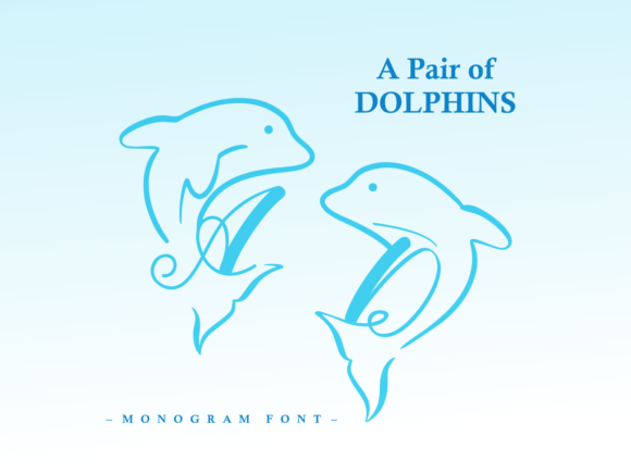 A Pair of Dolpins Font for Editorial Design