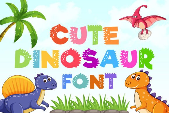 Cute Dinosaur: A Playful Decorative Font for Kids