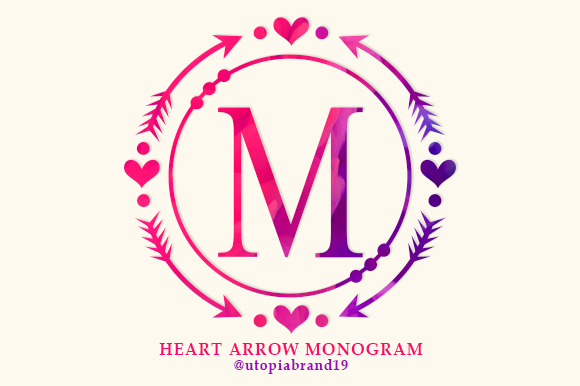 Heart Arrow Monogram: A Romantic Typeface for Branding