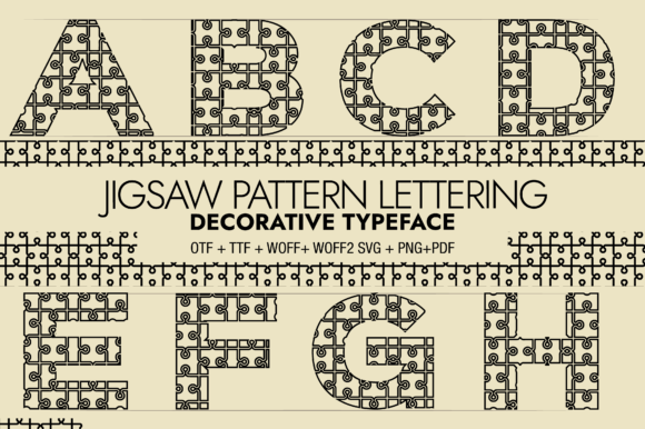 Jigsaw Pattern Lettering Font for Bold Designs