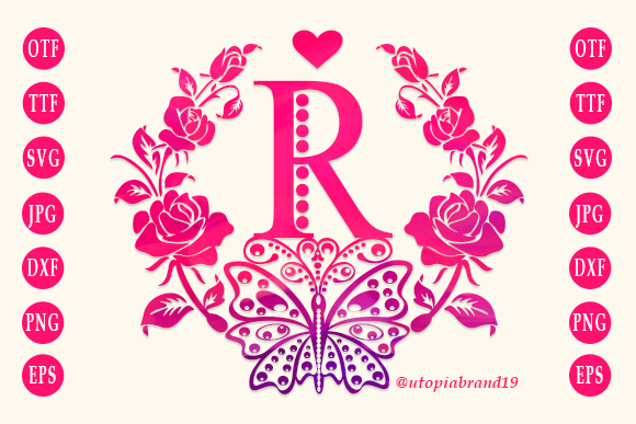 Rose Butterfly Monogram: A Decorative Font for Crafters