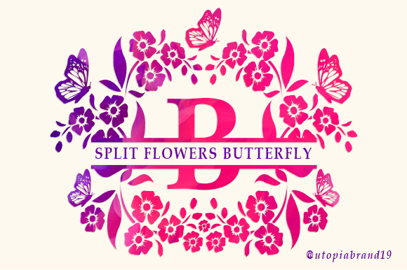 Split Flowers Butterfly Monogram Typeface Review