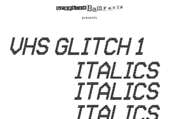 VHS Glitch 1 Italic Typeface for Editorial Design
